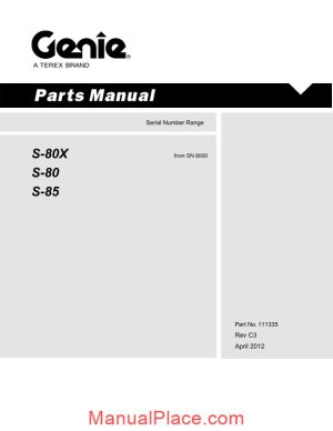 genie s 80 s 85 from sn 3082 to 7999 parts manuals page 1