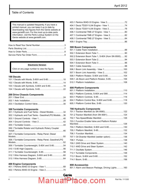 genie s 80 s 85 from sn 3082 to 7999 parts manuals page 4