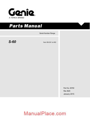 genie s60 parts manual page 1