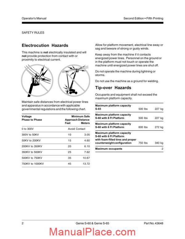 genie s60 s65 operators manual page 4