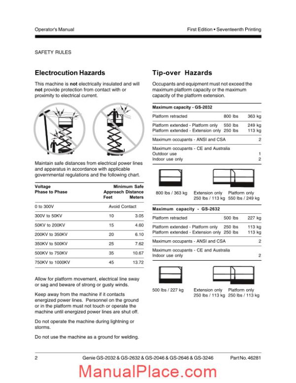 genie scissor gs 2032 2632 3232 to sn 51682 gs 2032 gs 2632 operator manual page 4