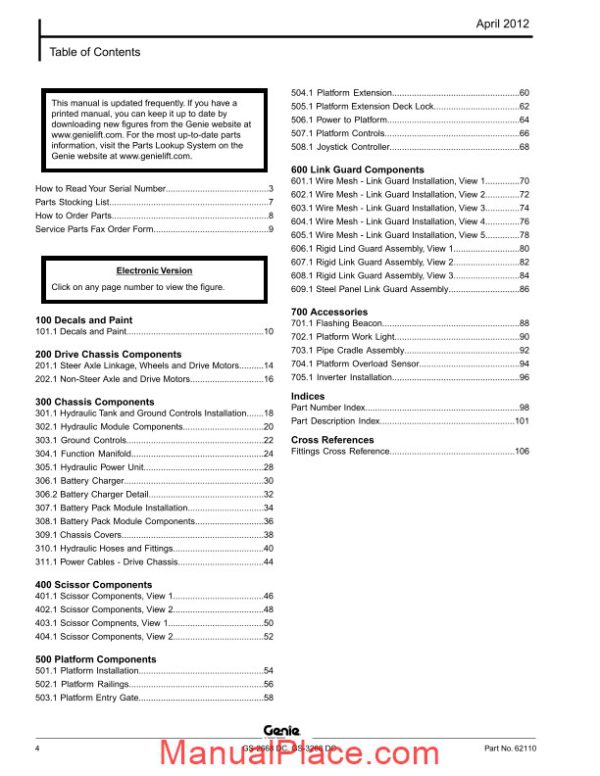 genie scissors lift a gs 2668 dc gs 3268 dc to sn 41318 parts manuals page 4
