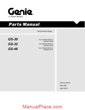 genie scissors lift b gs 2032 2632 from sn 6000 to 75406 parts manual page 1