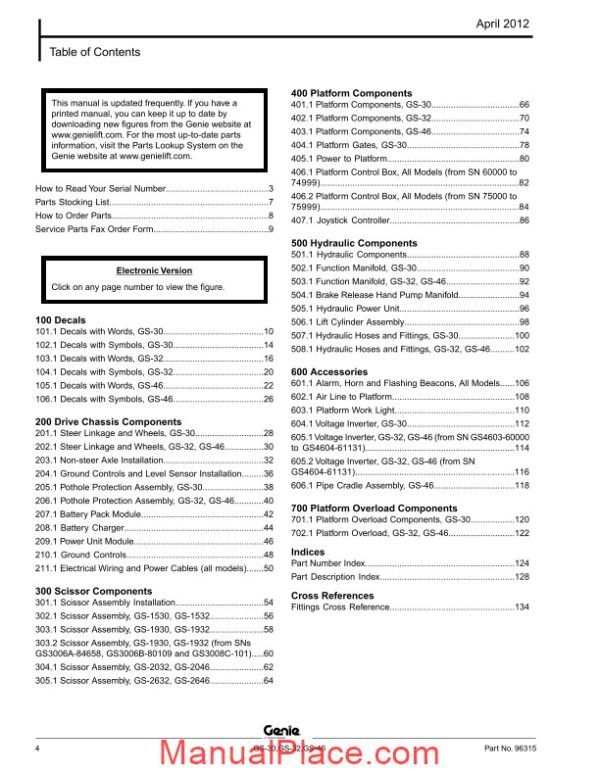 genie scissors lift b gs 2032 2632 from sn 6000 to 75406 parts manual page 4