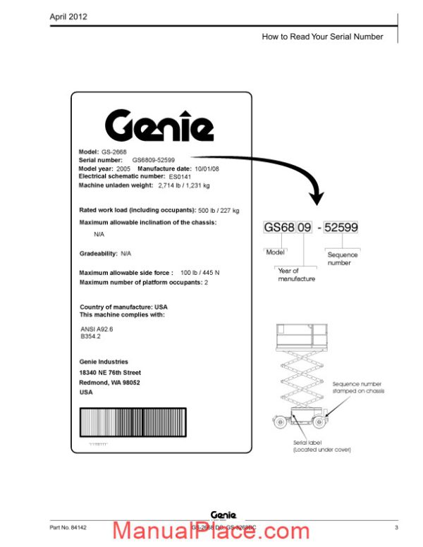 genie scissors lift b gs 2668 dc gs 3268 dc after sn 41317 parts manuals page 3