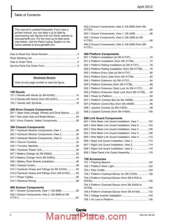 genie scissors lift b gs 2668 dc gs 3268 dc after sn 41317 parts manuals page 4