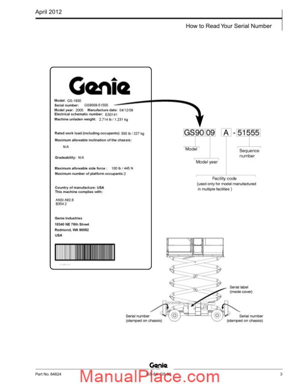 genie scissors lift b gs 3390 4390 gs 5390 from sn gs9006 42685 to 42686 parts page 3