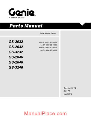 genie scissors lift g gs 2046 gs 2646 gs 3246 from sn gs4612c 10000 parts page 1