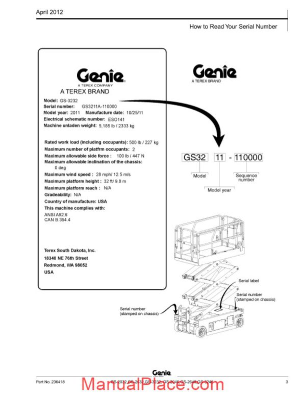 genie scissors lift g gs 2046 gs 2646 gs 3246 from sn gs4612c 10000 parts page 3