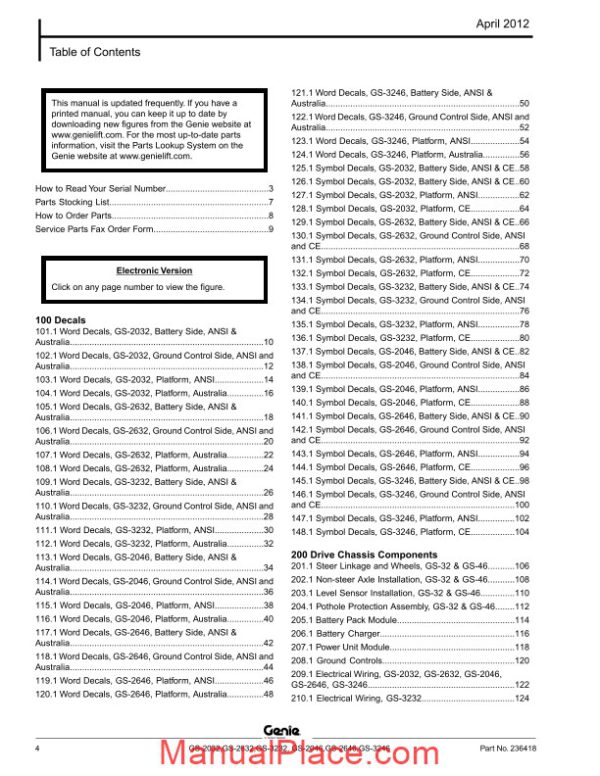 genie scissors lift g gs 2046 gs 2646 gs 3246 from sn gs4612c 10000 parts page 4