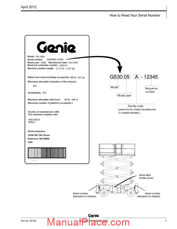 genie scissors lift gs 33 90 gs 5390 sn 40001 to gs9005 42685 to 42685 parts page 3