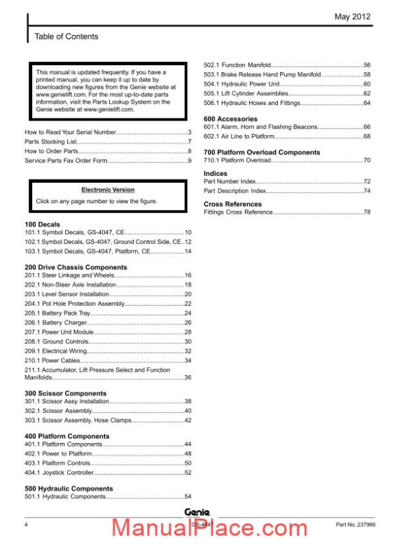 genie scissors lift gs4047 from sn 4712c 101 parts manuals page 4