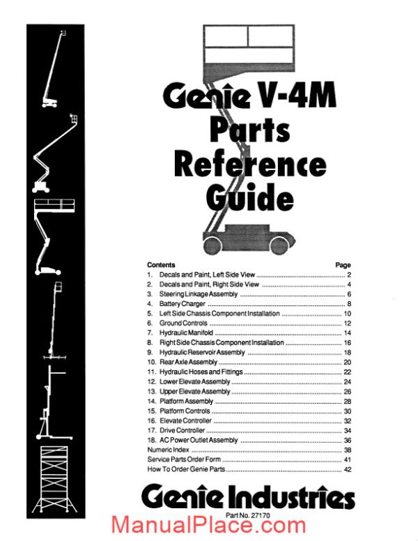 genie scissors lift v 4m parts manuals page 1