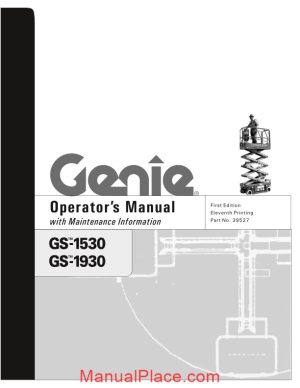 genie sissor lift gs 1930 gs 1932 ansicsa to sn 59999 gs 1930 operator manual page 1