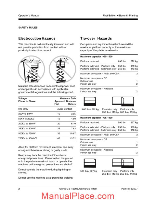 genie sissor lift gs 1930 gs 1932 ansicsa to sn 59999 gs 1930 operator manual page 4