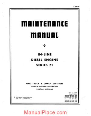 gmc truck diesel engine series 71 maintenance manual page 1