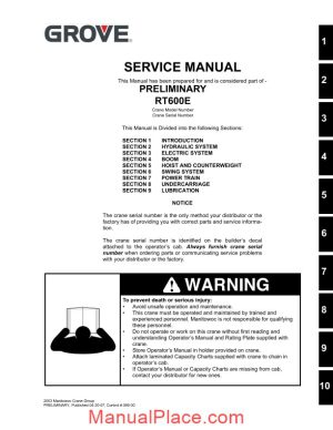 grove crane rt600e 2 service manual page 1