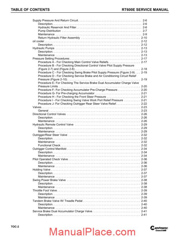 grove crane rt600e 2 service manual page 4