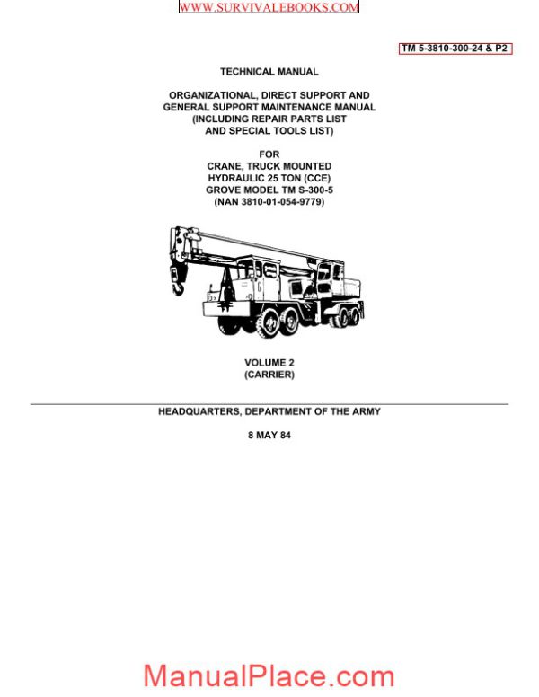 grove crane tm s 300 5 technical manual page 1