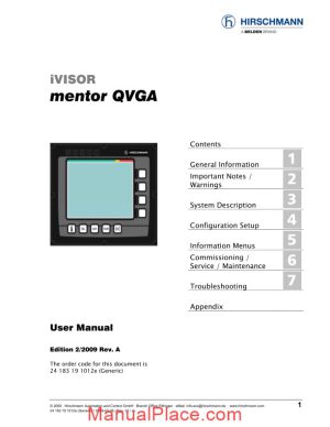 grove ivisor mentor qvga user manual page 1