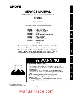 grove mobile crane rt540e service manual page 1