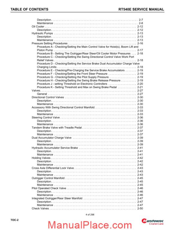 grove mobile crane rt540e service manual page 4