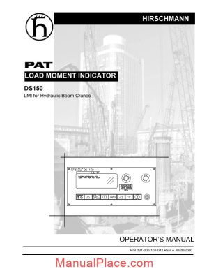 grove pat load moment indicator ds150 for boom operator manual page 1