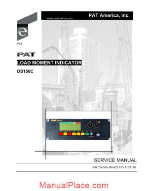 grove pat load moment indicator ds150c operator manual page 1