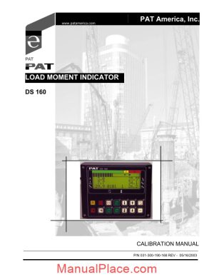 grove pat load moment indicator ds160 operator manual page 1