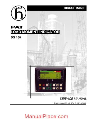 grove pat load moment indicator ds160 service manual page 1