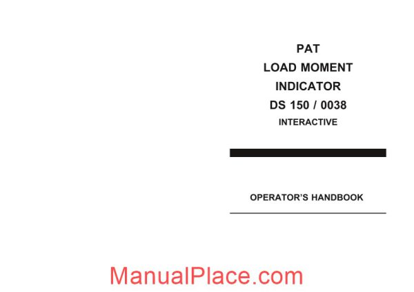 grove pat load moment indicator ds350 0038 operator manual page 1