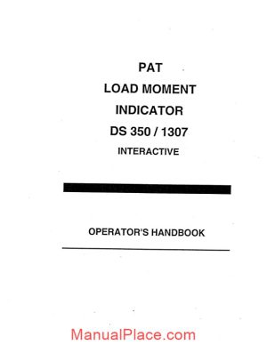 grove pat load moment indicator ds350 1307 operator manual page 1