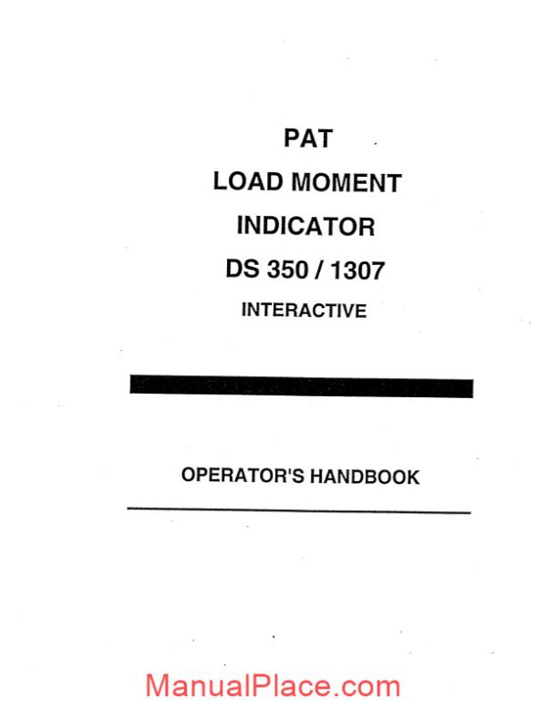 grove pat load moment indicator ds350 1307 operator manual page 1