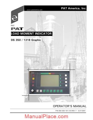 grove pat load moment indicator ds350 1318 operator manual page 1