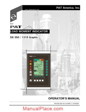 grove pat load moment indicator ds350 1319 operator manual page 1