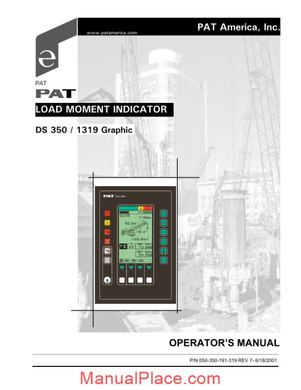 grove pat load moment indicator ds350 1319 operator manual page 1