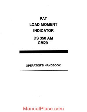 grove pat load moment indicator ds350 am cm20 operator manual page 1