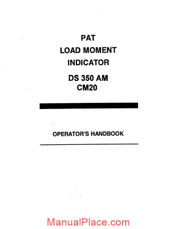 grove pat load moment indicator ds350 am cm20 operator manual page 1