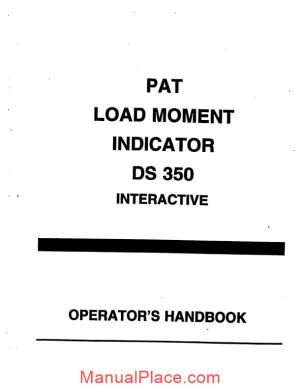 grove pat load moment indicator ds350 operator manual page 1