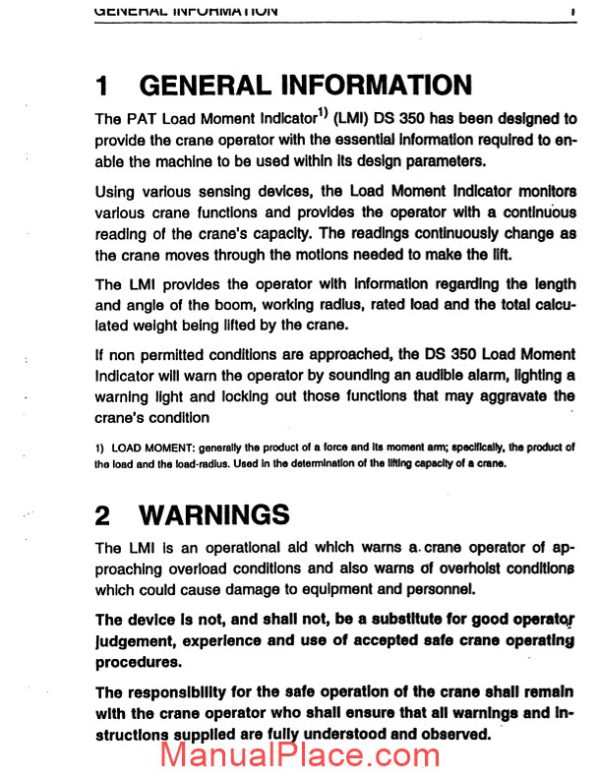 grove pat load moment indicator ds350 operator manual page 4