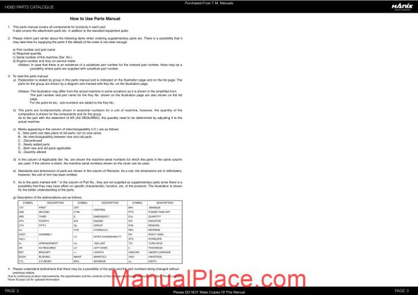 hanix h09dpc parts catalog page 2