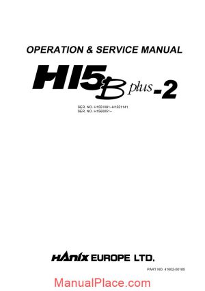 hanix h15bplus 2 english operation service manual page 1