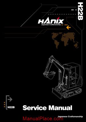 hanix h22b mini excavator service and parts manual page 1