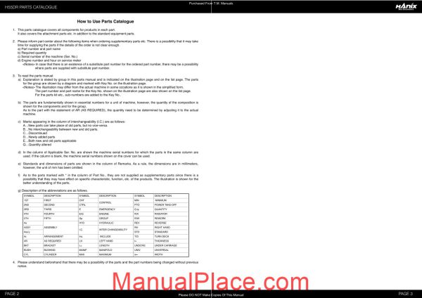 hanix h55dr parts catalog page 2