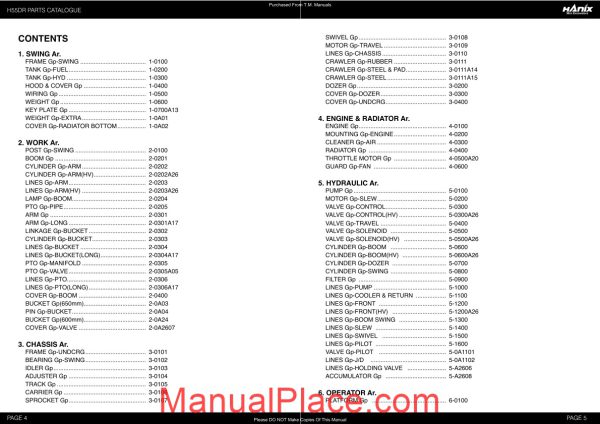 hanix h55dr parts catalog page 3