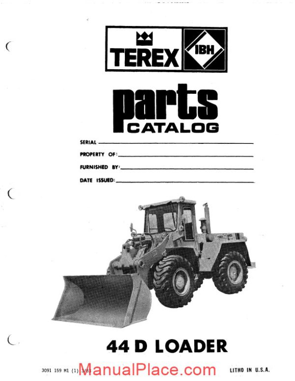 hanomag hanomag built terex 44d pm 3091159m1 parts book page 1