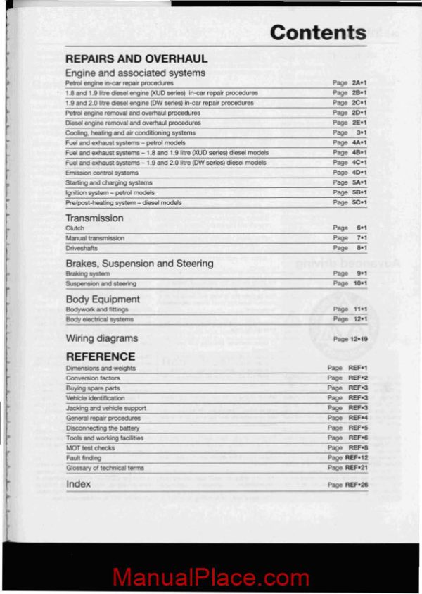 haynes manual repair citroen berlingo peugeot partner 1996 2005 page 4