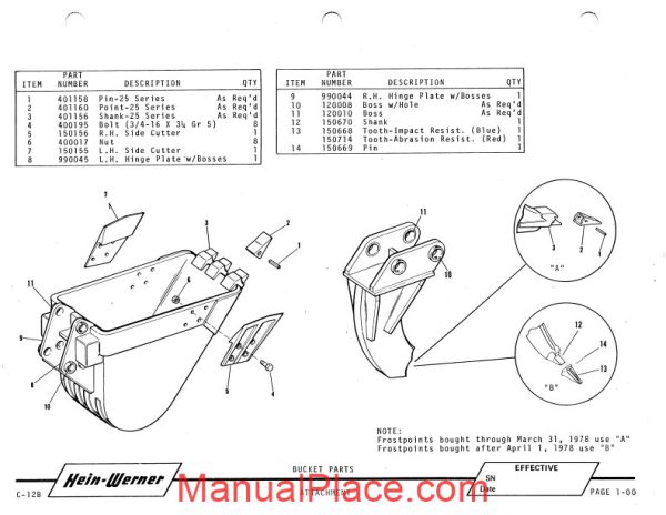 hein warner c12b pm 9308137 parts book page 3