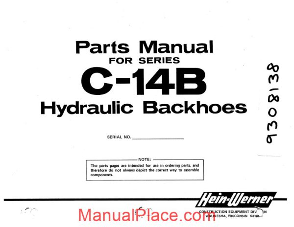 hein warner c14b pm 9308138 parts book page 1