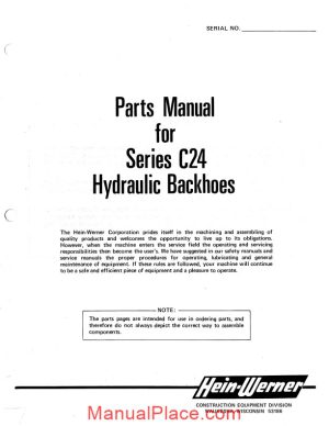 hein warner c24 pm 9308134 parts book page 1